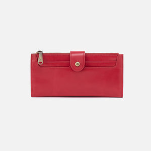 Dunn Continental Wallet In Polished Leather - Hibiscus