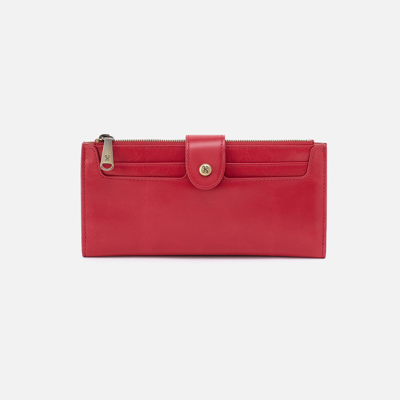 Dunn Large Wallet In Polished Leather - Hibiscus