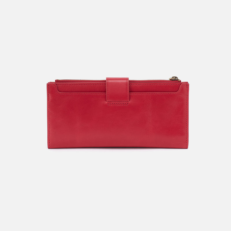 Dunn Continental Wallet In Polished Leather - Hibiscus