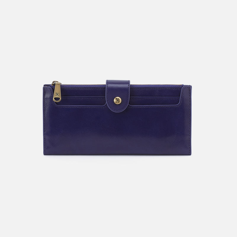 Dunn Continental Wallet in Polished Leather - Winter Violet
