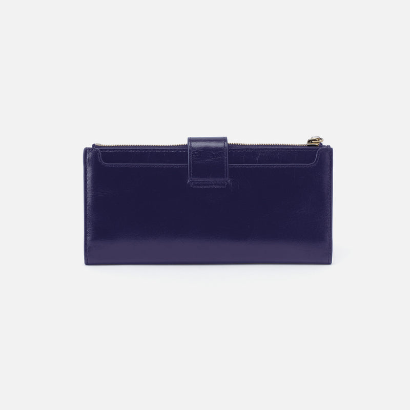 Dunn Continental Wallet in Polished Leather - Winter Violet