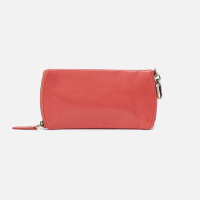 Spark Double Eyeglass Case In Polished Leather - Pink Mirage