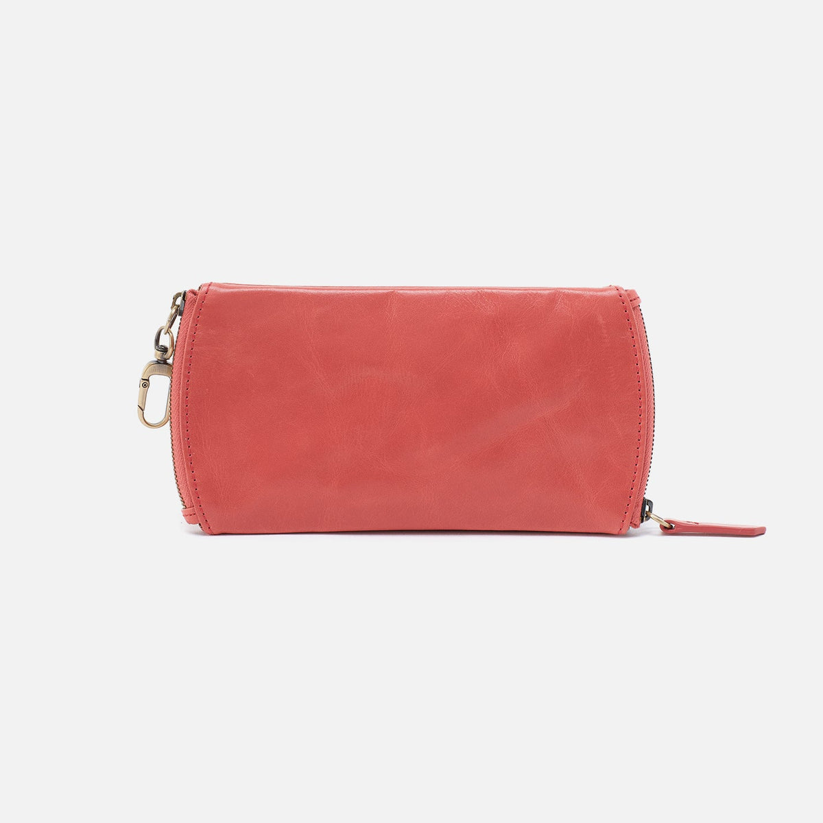 Spark Double Eyeglass Case In Polished Leather - Pink Mirage