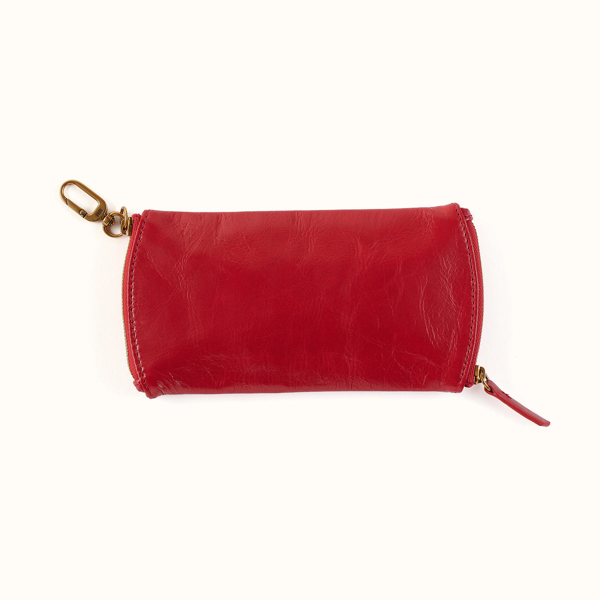 Spark Double Eyeglass Case In Polished Leather