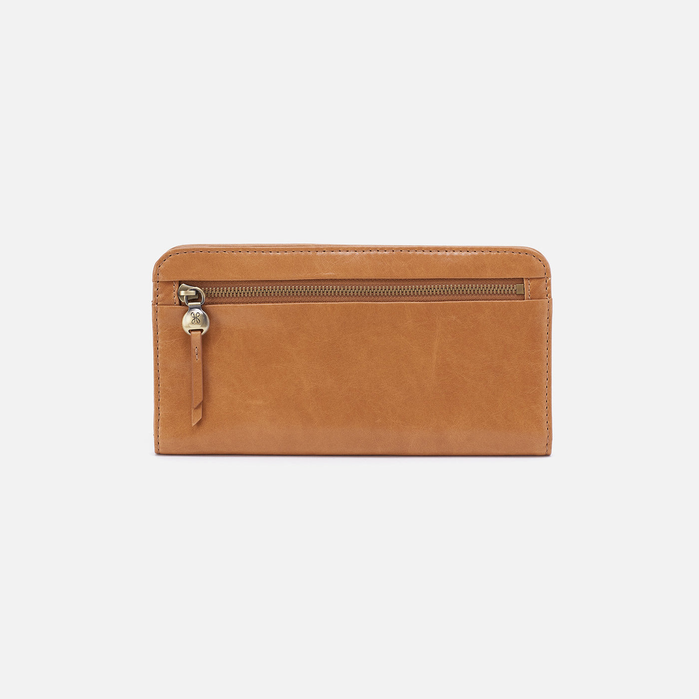 Angle Continental Wallet in Polished Leather - Natural