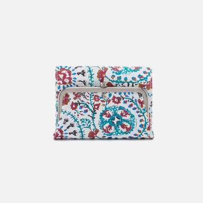 Robin Compact Wallet in Printed Leather - Batik Blooms
