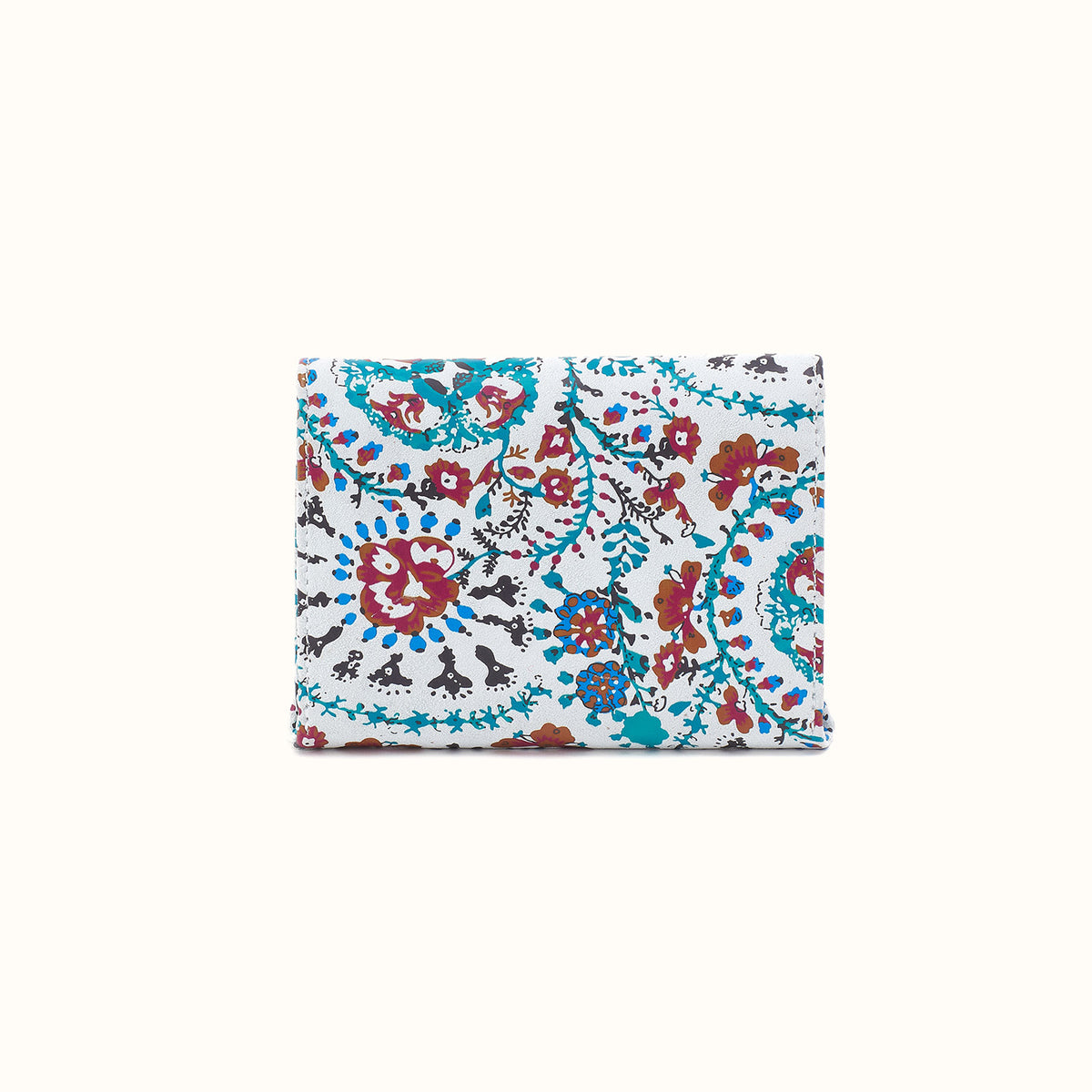 Robin Compact Wallet in Printed Leather - Batik Blooms
