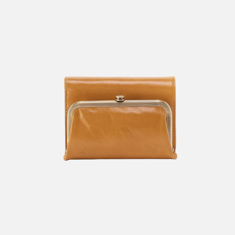 Robin Compact Wallet in Polished Leather - Burnished Tan