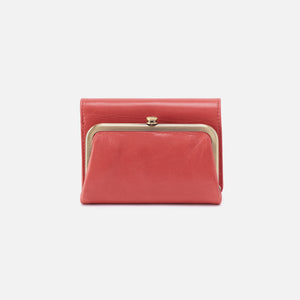 Robin Compact Wallet in Polished Leather - Cherry Blossom