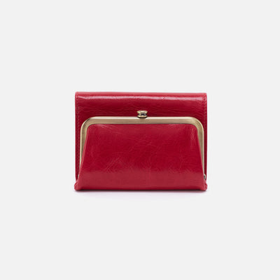 Robin Compact Wallet in Polished Leather - Claret