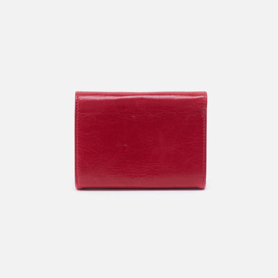 Robin Compact Wallet in Polished Leather - Claret