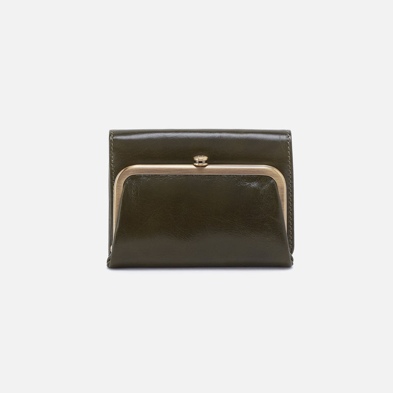 Robin Compact Wallet In Polished Leather - Deep Moss – HOBO