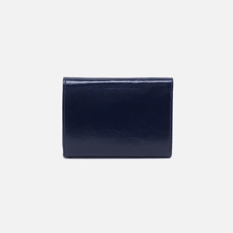 Robin Compact Wallet in Polished Leather - Nightshade