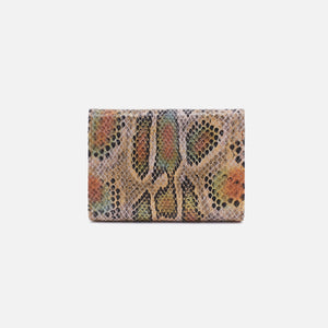 Robin Compact Wallet in Printed Leather - Opal Snake Print