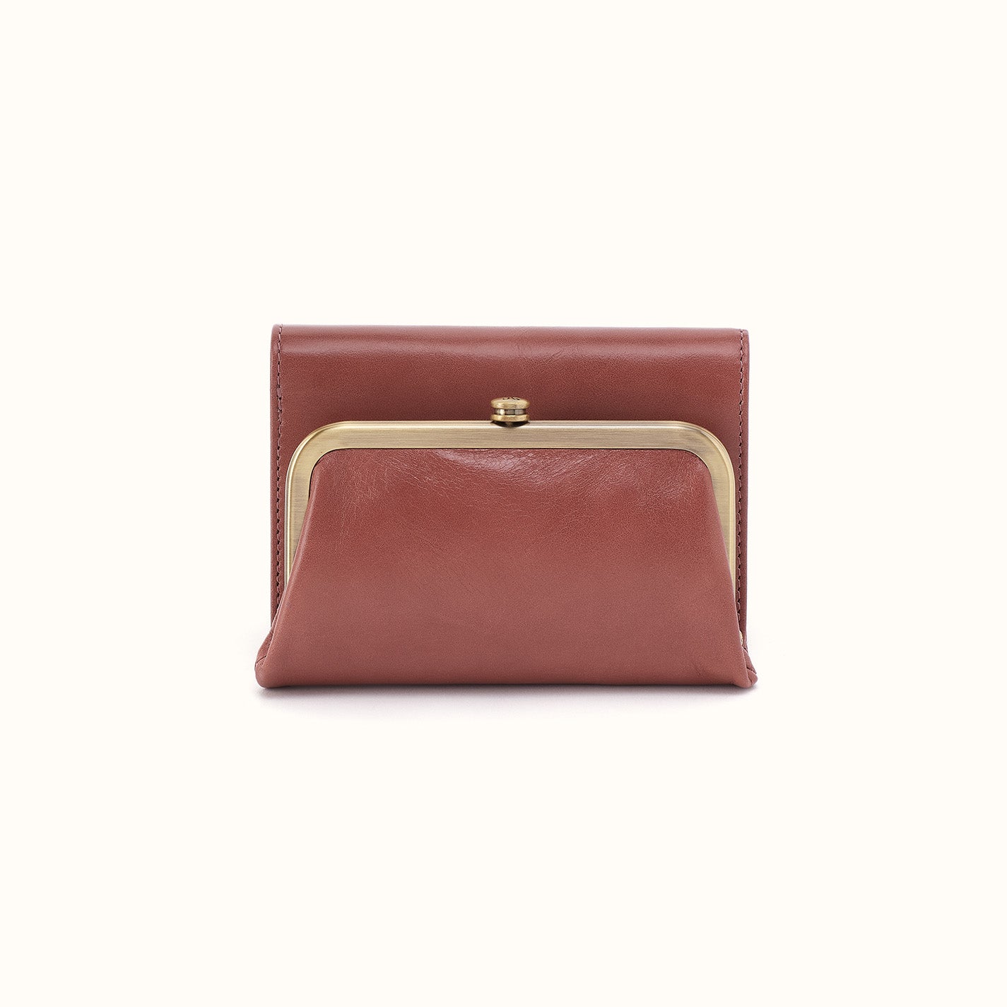 Robin Compact Wallet in Polished Leather - Truffle – HOBO