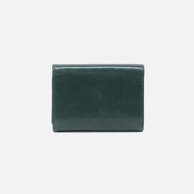 Robin Compact Wallet in Polished Leather - Sage Leaf