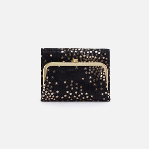 Robin Compact Wallet in Printed Leather - Shooting Stars