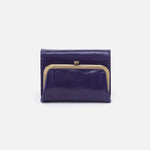 Robin Compact Wallet in Polished Leather - Winter Violet