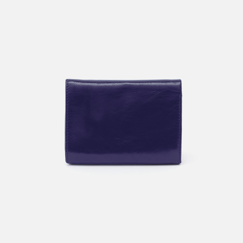 Robin Compact Wallet in Polished Leather - Winter Violet