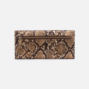 Jill Large Trifold Wallet in Printed Leather - Golden Snake