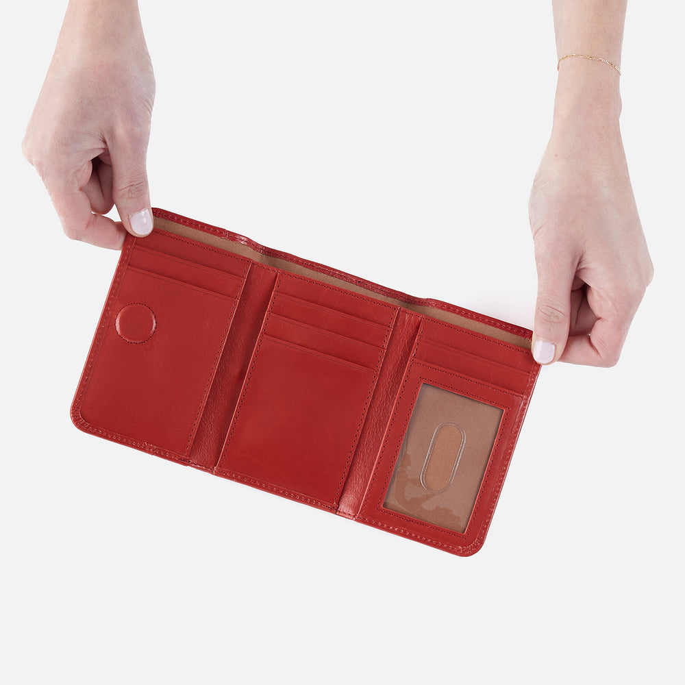 Jill Trifold Wallet In Printed Leather - Vivid Snake Print Jill Trifold Wallet In Printed Leather - Vivid Snake Print