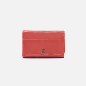 Jill Trifold Wallet in Polished Leather - Cherry Blossom