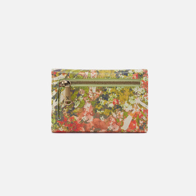 Jill Trifold Wallet in Printed Leather - Tropic Print
