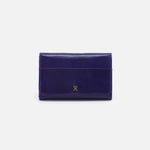 Jill Trifold Wallet in Polished Leather - Winter Violet