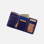 Jill Trifold Wallet in Polished Leather - Winter Violet
