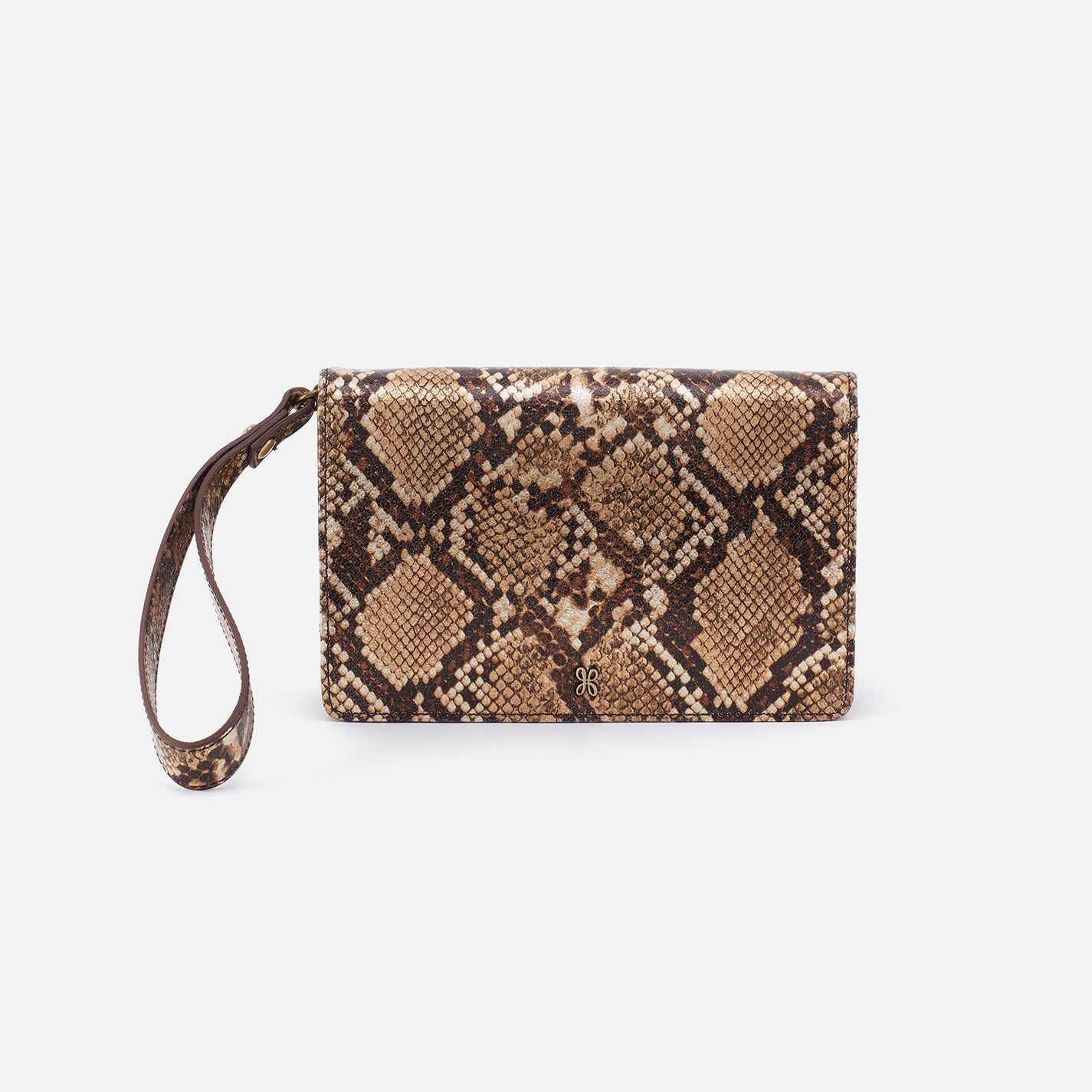 Jill Wristlet in Printed Leather - Golden Snake – HOBO
