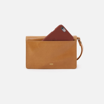 Jill Wristlet in Polished Leather - Natural