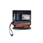 Jill Wristlet in Printed Leather - Tropic Print