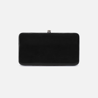 Mia Minaudiere Wallet in Polished Leather - Black