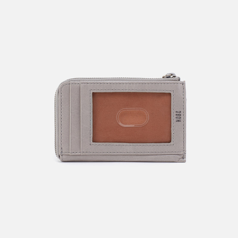 Addi Card Case in Polished Leather - Light Grey