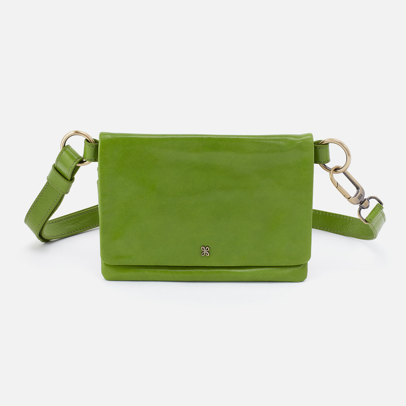 Winn Belt Bag in Polished Leather - Garden Green