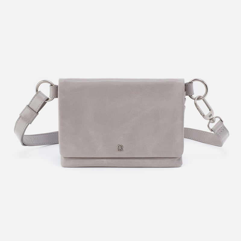 Winn Belt Bag in Polished Leather - Light Grey