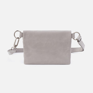 Winn Belt Bag in Polished Leather - Light Grey