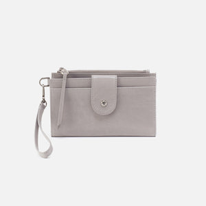 Kali Phone Wallet in Polished Leather - Light Grey