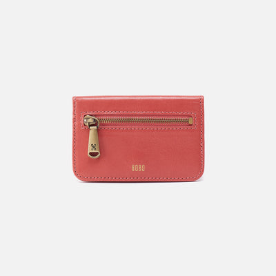 Jill Mini Card Case in Polished Leather - Cherry Blossom