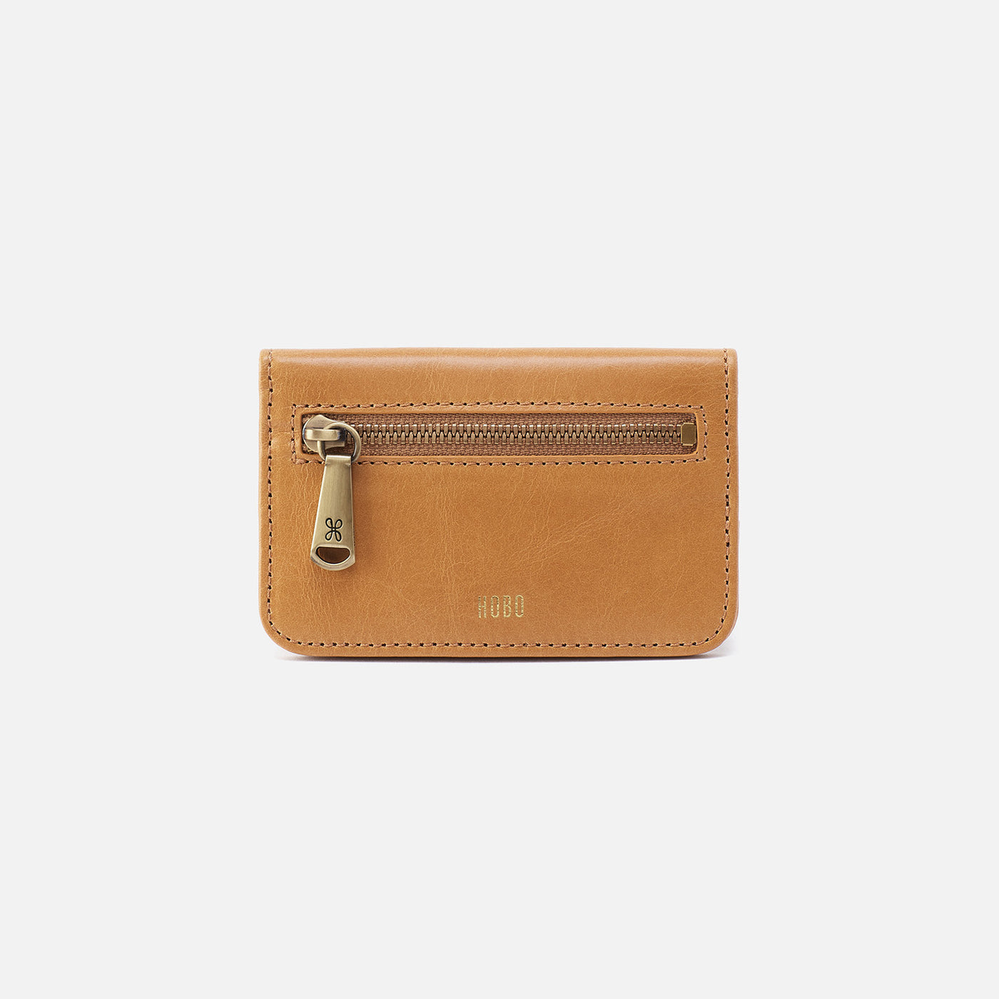 Jill Mini Card Case in Polished Leather - Natural