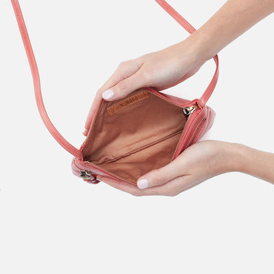 Cara Crossbody in Polished Leather - Cherry Blossom