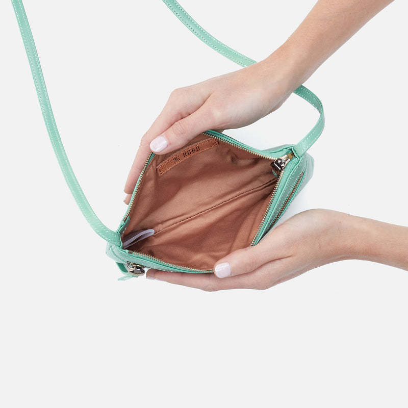 Cara Crossbody in Polished Leather - Seaglass