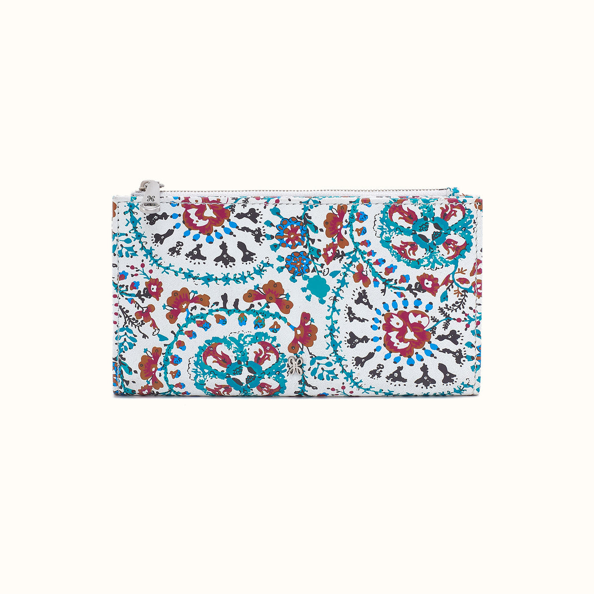 Jill Large Bifold Wallet in Printed Leather - Batik Blooms- FOL