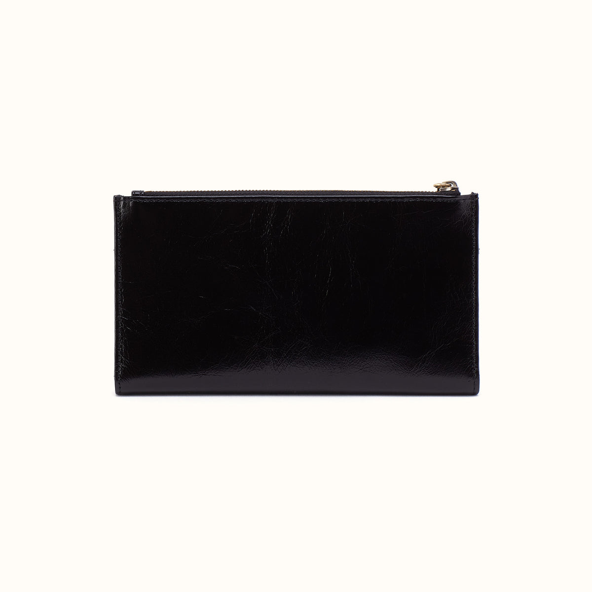 Jill Large Bifold Wallet In Polished Leather - Black
