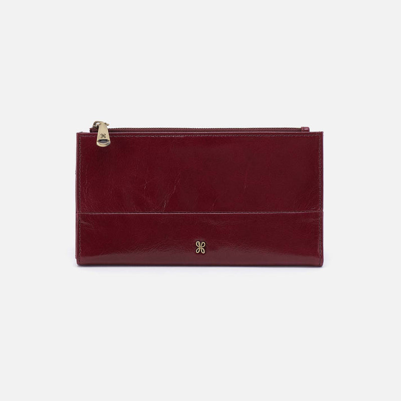 Jill Large Bifold Wallet in Polished Leather - Saddleberry