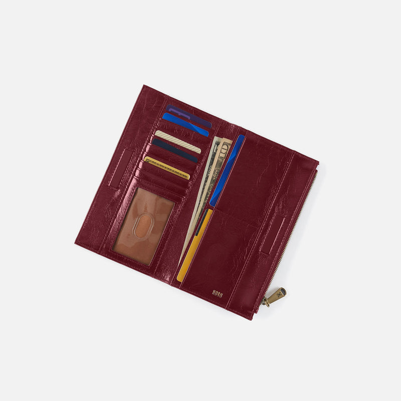 Jill Large Bifold Wallet in Polished Leather - Saddleberry
