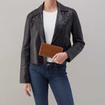 Jill Large Bifold Wallet in Polished Leather - Truffle