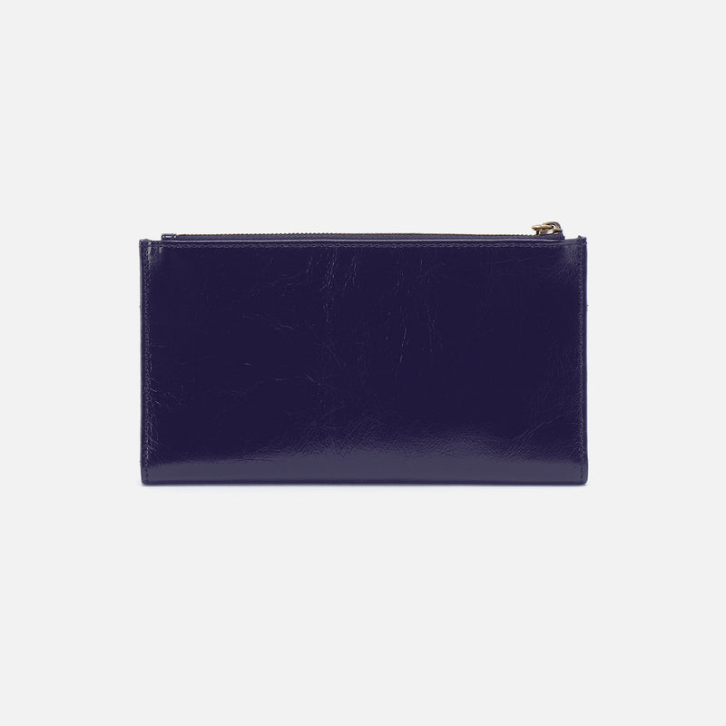 Jill Large Bifold Wallet in Polished Leather - Winter Violet