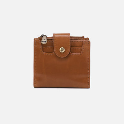 Dunn Mini Wallet In Polished Leather - Truffle