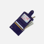 Dunn Mini Wallet in Polished Leather - Winter Violet